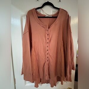 Free people long sleeve shirt, size large